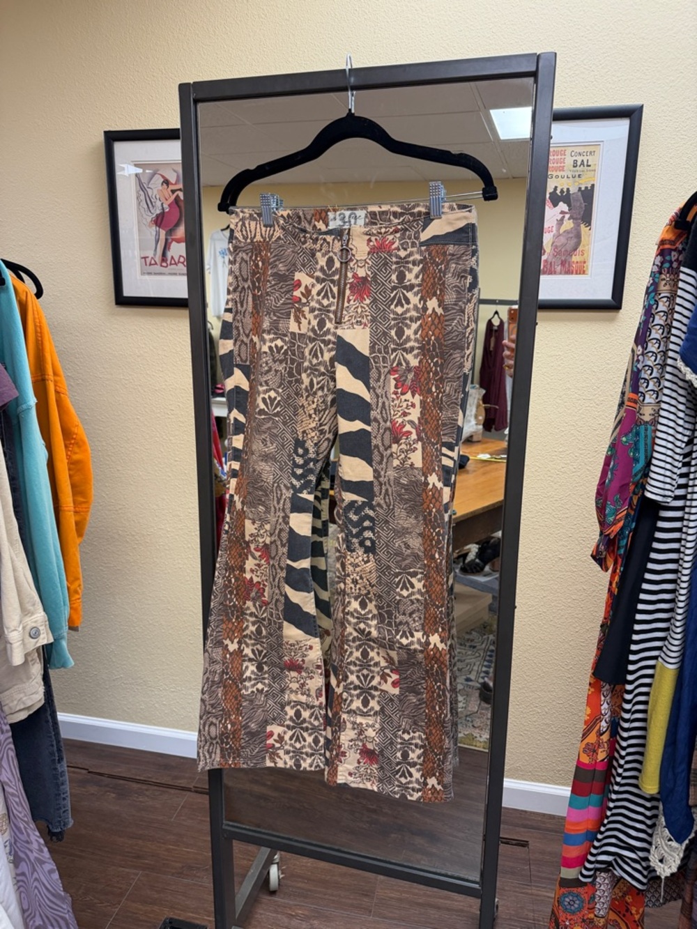 We The Free Patchwork A-Line Maxi Skirt - Brown, Tan, Black